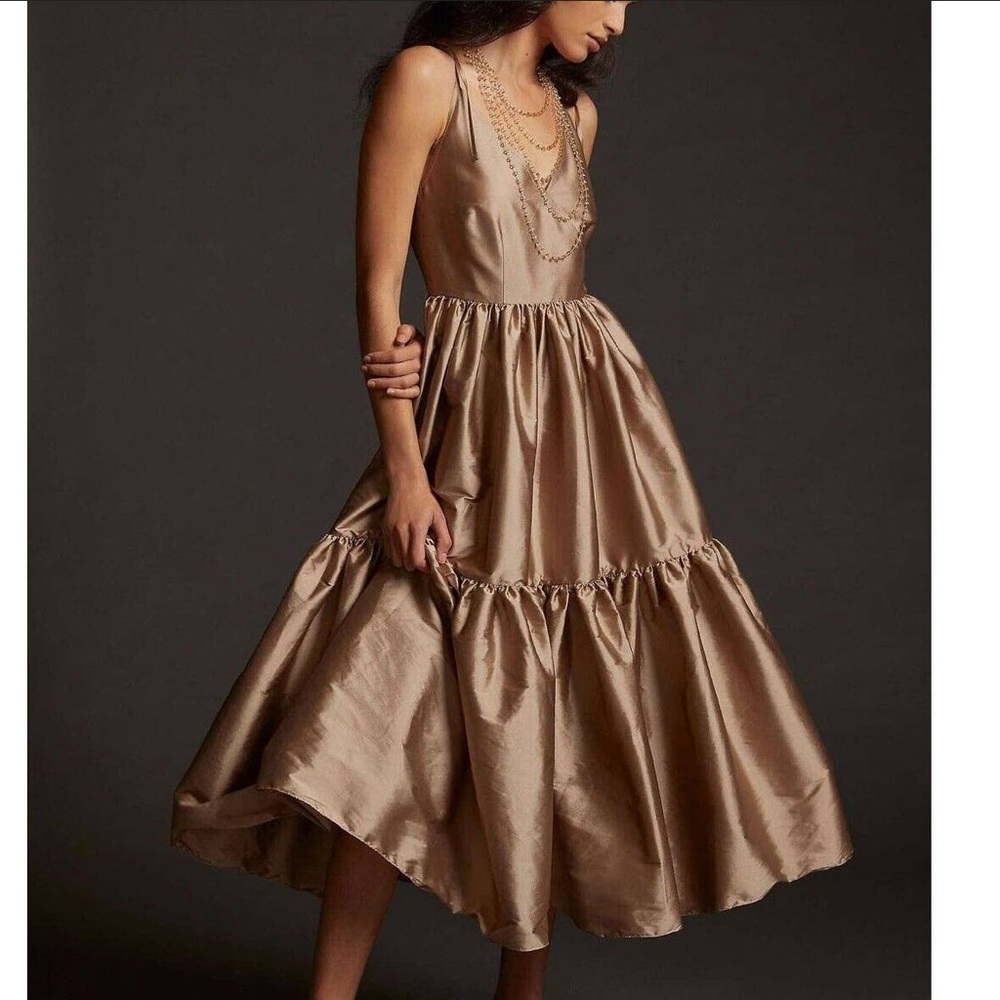 NWT Anthropologie Tiered V-Neck Maxi Dress (S)